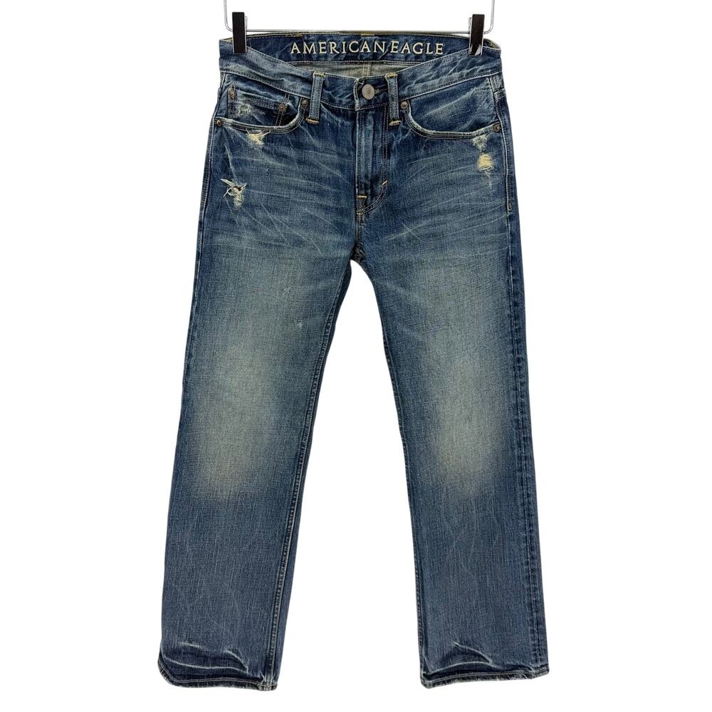 American Eagle Low Rise Boot Cut Jeans Size 26 / 28 Distressed 100% Cotton